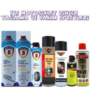 Motosiklet Zincir Temizleme ve Bakım 7' li Set