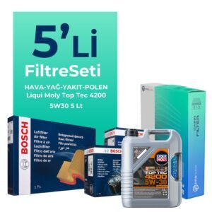 Bosch Audi A5 2.0 Dizel Filtre Bakım Seti Liqui Moly Motor Yağlı (2008-2017) 5 Li