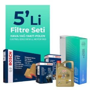 Bosch Audi Q7 3.0 Dizel Filtre Bakım Seti Castrol Motor Yağlı (2006-2011) 5 Li