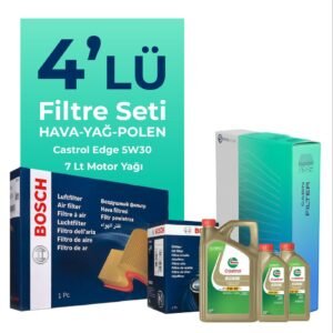Bosch BMW 5.20 Benzinli Filtre Bakım Seti Castrol Motor Yağlı (2003-2010) 4 Lü