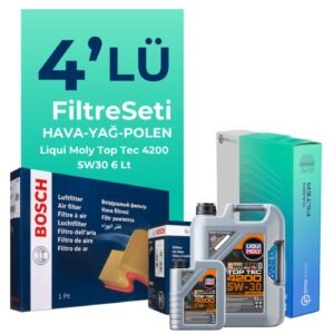 Bosch BMW 5.20 Dizel Filtre Bakım Seti Liqui Moly Motor Yağlı (2005-2008) 4 Lü