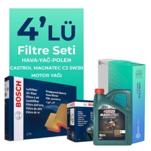 BOSCH Citroen C-Elysee 1.6 Dizel Filtre Bakım Seti Castrol Motor Yağlı (2017-2019) 4 Lü