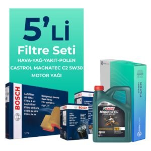 BOSCH Citroen C4 Cactus 1.6 BlueHdi Dizel Filtre Bakım Seti Castrol Motor Yağlı (2014-2020) 5 Li