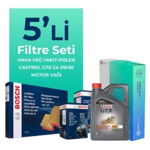 Bosch Dacia Lodgy 1.5 BlueDci Dizel Filtre Bakım Seti Castrol Motor Yağlı (2018-2022) 5 Li