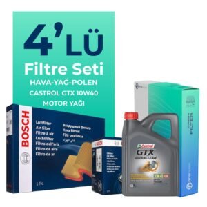BOSCH Fiat Albea 1.4 Benzinli Filtre Bakım Seti Castrol Motor Yağlı (2006-2012) 4 Lü