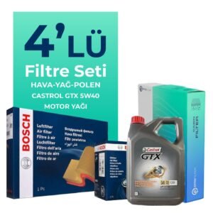 BOSCH Fiat Bravo 1.4 Benzinli Filtre Bakım Seti Castrol Motor Yağlı (2007-2015) 4 Lü