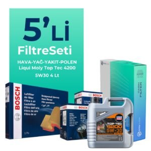 BOSCH Fiat Doblo 1.3 Dizel Filtre Bakım Seti Liqui Moly Motor Yağlı EURO 5 (2015-2021) 5 Li