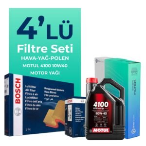 BOSCH Fiat Panda 1.2 Benzinli Filtre Bakım Seti Motul Motor Yağlı (2010-2012) 4 Lü