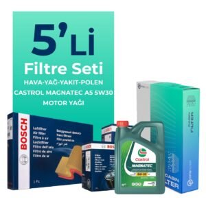 Bosch Ford Transit Custom 2.2 Dizel Filtre Bakım Seti Castrol Motor Yağlı (2012-2019) 5 Li