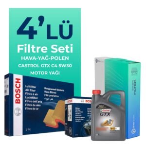 Bosch Honda Accord 2.4 Benzin Filtre Bakım Seti Castrol Motor Yağlı (2002-2007) 4 Lü