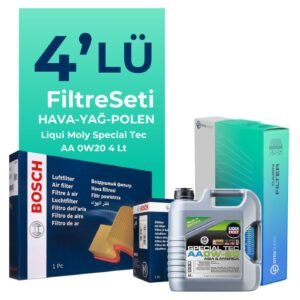 BOSCH Kia Stonic 1.25 Benzin Filtre Bakım Seti Liqui Moly Motor Yağlı (2017-2024) 4 Lü