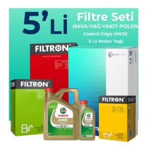 Filtron Alfa Romeo Tonale 1.6 Dizel Filtre Bakım Seti Castrol Motor Yağlı (2022-2024) 5 Li