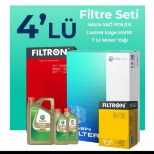 Filtron Amarok 2.0 Dizel Filtre Bakım Seti Castrol Motor Yağlı (2010-2017) 4 Lü