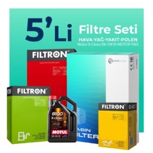 Filtron Audi Q7 3.0 Dizel Filtre Bakım Seti Motul Motor Yağlı (2011-2016) 5 Li