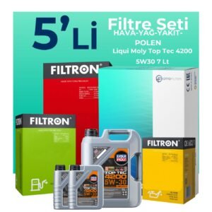 Filtron BMW X6 40 Dizel Filtre Bakım Seti Liqui Moly Motor Yağlı (2014-2019) 5 Li