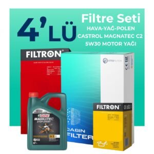 Filtron Chrysler 300C 3.0 Dizel Filtre Bakım Seti Castrol Motor Yağlı (2004-2012) 4 Lü