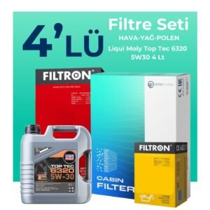 Filtron Citroen C-Elysee 1.2 Benzinli Filtre Bakım Seti Liqui Moly Motor Yağlı (2017-2022) 4 Lü