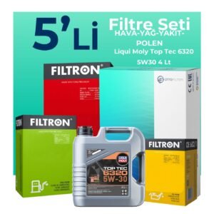 Filtron Citroen C-Elysee 1.5 Dizel Filtre Bakım Seti Liqui Moly Motor Yağlı (2018-2023) 5 Li