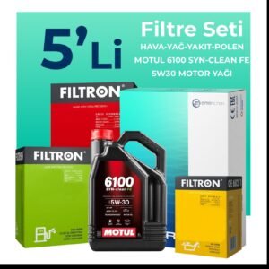 Filtron Citroen C-Elysee 1.5 Dizel Filtre Bakım Seti Motul Motor Yağlı (2018-2023) 5 Li