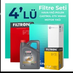 Filtron Fiat Albea 1.4 Benzinli Filtre Bakım Seti Castrol Motor Yağlı (2006-2012) 4 Lü