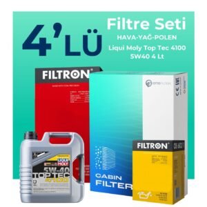Filtron Fiat Bravo 1.4 Benzinli Filtre Bakım Seti Liqui Moly Motor Yağlı (2007-2015) 4 Lü