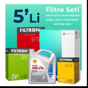Filtron Fiat Idea 1.3 Dizel Filtre Bakım Seti Shell Motor Yağlı (2004-2010) 5 Li