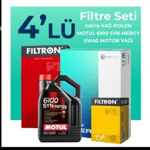 Filtron Fiat Punto 1.4 Benzinli Filtre Bakım Seti Motul Motor Yağlı (2012-2017) 4 Lü