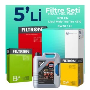 Filtron Ford Focus 1.5 Dizel Filtre Bakım Seti Liqui Moly Motor Yağlı (2014-2017) 5 Li