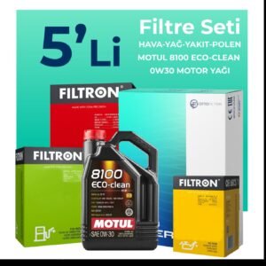 Filtron Ford Focus 1.5 Dizel Filtre Bakım Seti Motul Motor Yağlı (2014-2017) 5 Li