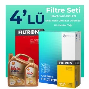 Filtron Ford Focus 1.5 Dizel Manuel Filtre Bakım Seti Shell Motor Yağlı (2018-2024) 4 Lü