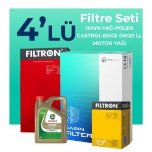 Filtron Ford Mondeo 1.5 Benzin Filtre Bakım Seti Castrol Motor Yağlı (2015-2021) 4 Lü