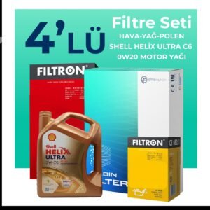 Filtron Ford Puma 1.0 Benzin Filtre Bakım Seti Shell Motor Yağlı (2020-2024) 4 Lü