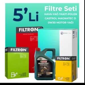 Filtron Ford Ranger 2.0 EcoBlue Filtre Bakım Seti Castrol Motor Yağlı (2019-2022) 5 Li