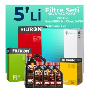 Filtron Ford Tourneo Custom 2.0 Dizel Filtre Bakım Seti Motul Motor Yağlı (2015-2023) 5 Li
