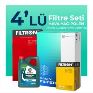 Filtron Honda City 1.5 Benzin Filtre Bakım Seti Castrol Motor Yağlı (2021-2024) 4 Lü
