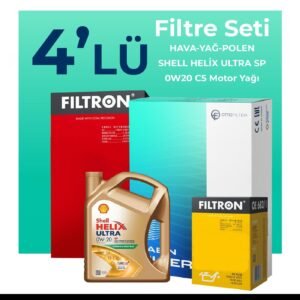 Filtron Hyundai i20 1.4 Benzin Filtre Bakım Seti Shell Motor Yağlı (2020-2024) 4 Lü