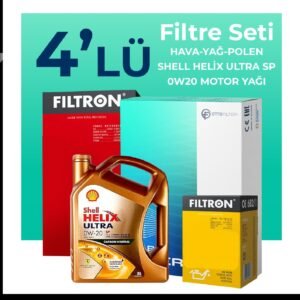 Filtron Jeep Compass 1.3 Benzin Filtre Bakım Seti Shell Motor Yağlı (2020-2024) 4 Lü