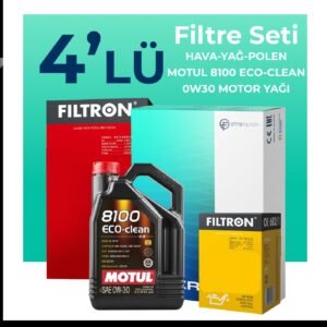 Filtron Jeep Renegade 1.4 Benzin Filtre Bakım Seti Motul Motor Yağlı (2016-2018) 4 Lü