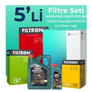 Filtron Kia Soul 1.6 Dizel Filtre Bakım Seti Castrol Motor Yağlı (2010-2014) 5 Li
