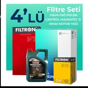 Filtron Land Rover Discovery Sport 2.0 Dizel Filtre Bakım Seti Castrol Motor Yağlı (2014-2021) 4 Lü