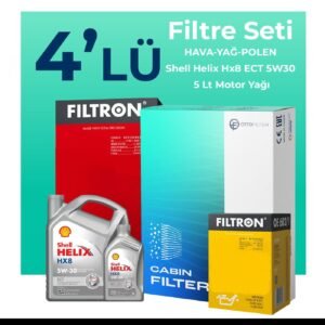 Filtron Mercedes A180 Dizel Filtre Bakım Seti Shell Motor Yağlı (2012-2018) 4 Lü