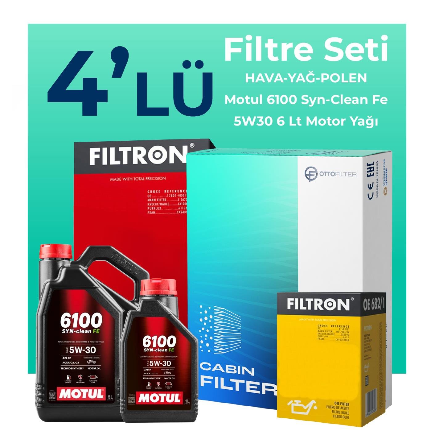 filtron-mercedes-slk200-kompresor-filtre-bakim-seti-motul-motor-yagli-2004-2011-4-lu-108739