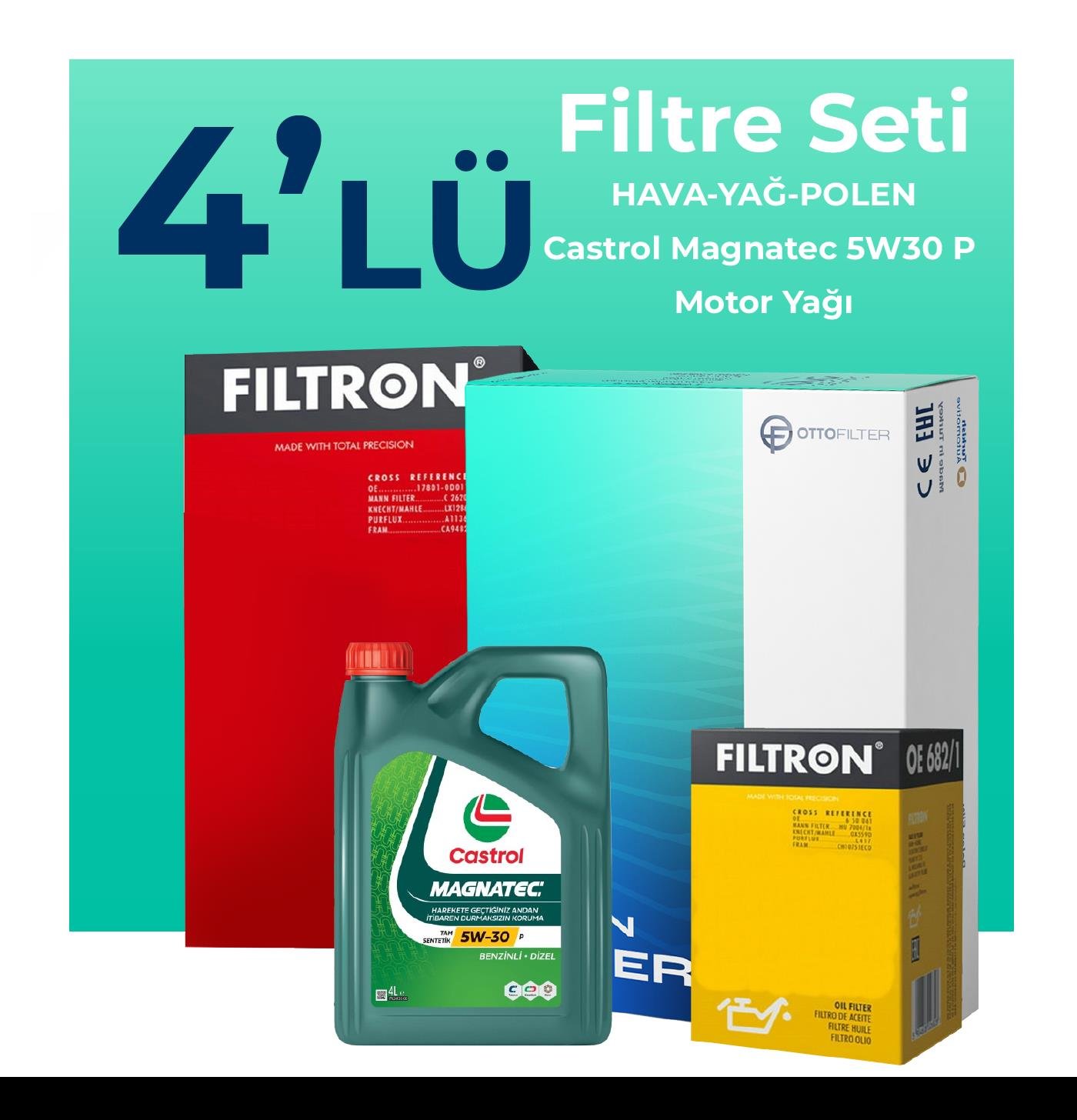 filtron-peugeot-301-1-2-benzin-puretech-filtre-bakim-seti-castrol-motor-yagli-2012-2021-4-lu-104789