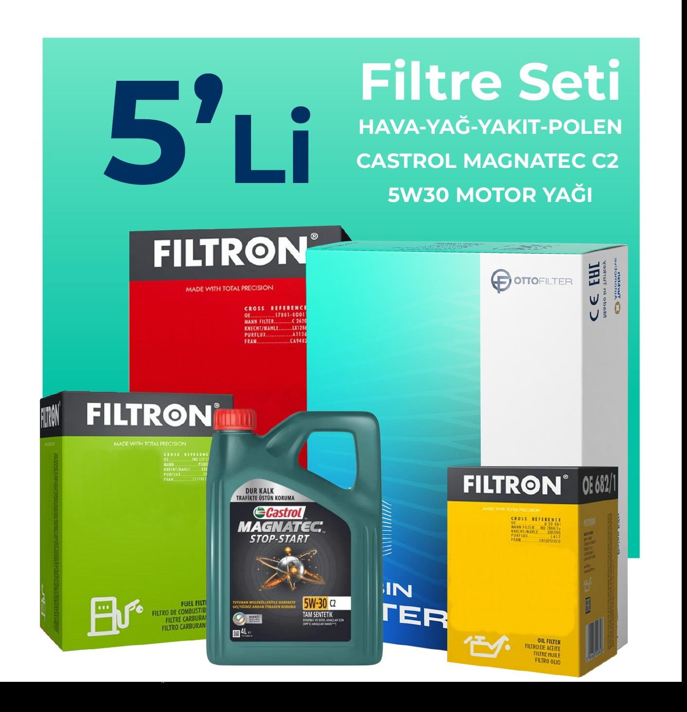 filtron-peugeot-5008-1-6-dizel-e-hdi-filtre-bakim-seti-castrol-motor-yagli-2010-2015-5-li-60566
