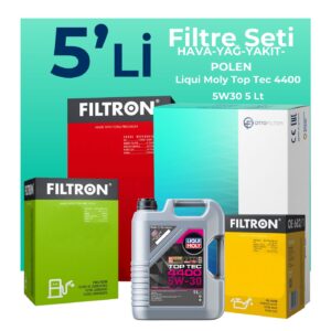 Filtron Renault Captur 1.5 Dizel Filtre Bakım Seti Liqui Moly Motor Yağlı (2013-2019) 5 Li