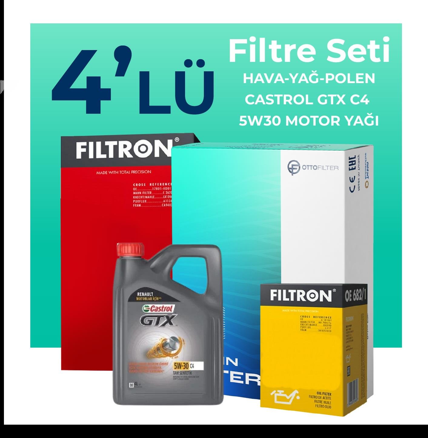 filtron-renault-master-2-3-dizel-filtre-bakim-seti-castrol-motor-yagli-2011-2021-4-lu-58757