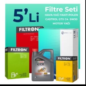 Filtron Renault Master 2.3 Dizel Filtre Bakım Seti Castrol Motor Yağlı (2011-2021) 5 Li