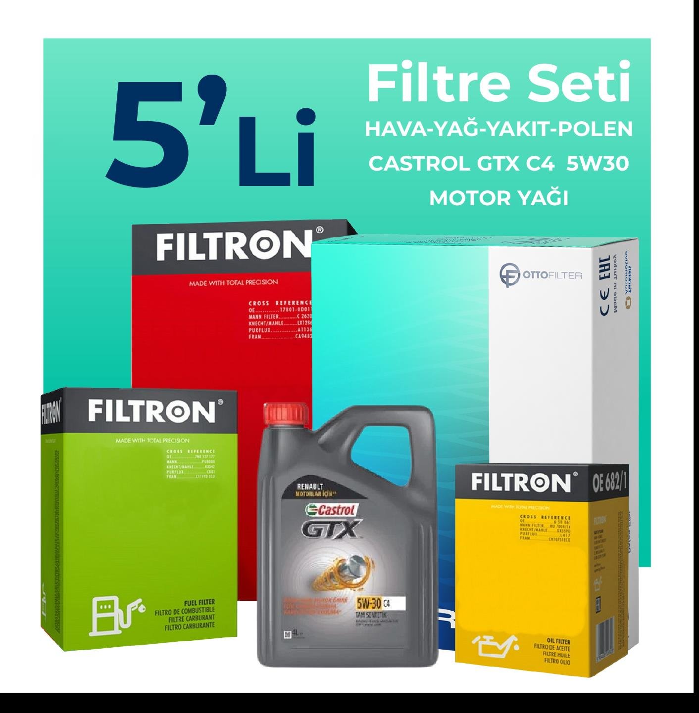 filtron-renault-master-2-3-dizel-filtre-bakim-seti-castrol-motor-yagli-2011-2021-5-li-58756
