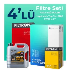 Filtron Seat Leon 1.0 TSi Filtre Bakım Seti Liqui Moly Motor Yağlı (2015-2019) 4 Lü