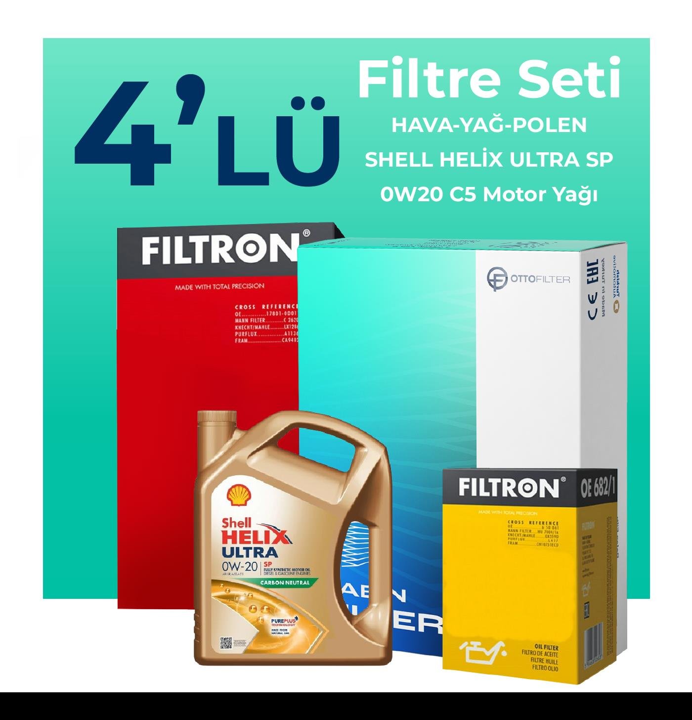filtron-toyota-corolla-cross-1-8-hybrid-filtre-bakim-seti-shell-motor-yagli-2022-2025-4-lu-109940